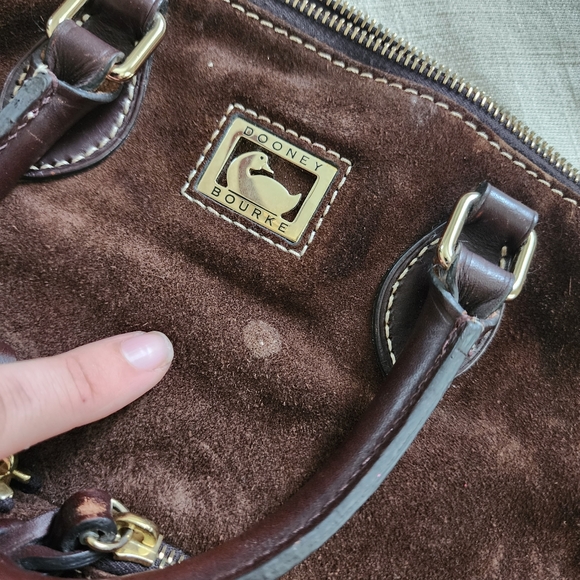 Dooney & burke brown leather purse crossbody suede - Picture 10 of 12